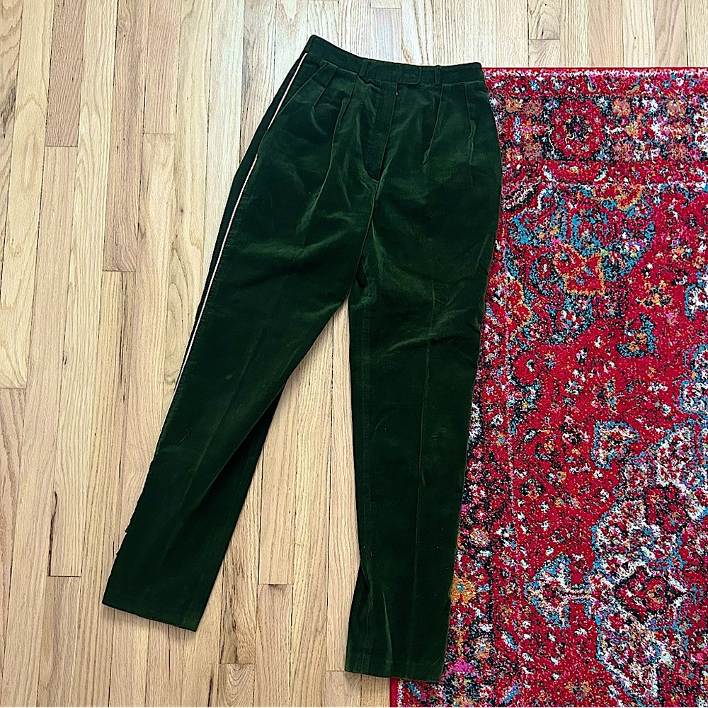 Vintage Bottega | Green velvet trousers